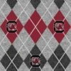 Sykel Enterprises-University Of South Carolina Fleece Fabric-South Carolina Gamecocks Heather Argyle Fleece Blanket Fabric-Sold By The Yard