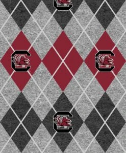 Sykel Enterprises-University Of South Carolina Fleece Fabric-South Carolina Gamecocks Heather Argyle Fleece Blanket Fabric-Sold By The Yard -Michaels Shop 369608091920864 2