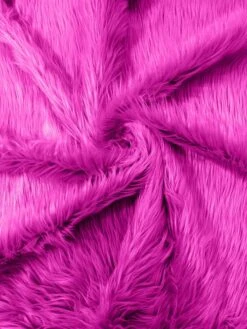 1 Yard Solid Faux Fox Fur Fabric For Cosplay Crafts Home Decor And Upholstery Fuchsia
