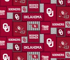 Sykel Enterprises-University Of Oklahoma Fleece Fabric-Oklahoma Sooners College Patch Fleece Blanket Fabric-Sold By The Yard -Michaels Shop 406120783309280 2