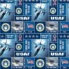 Sykel Enterprises U.S Air Force Block Fleece Fabric By The Yard