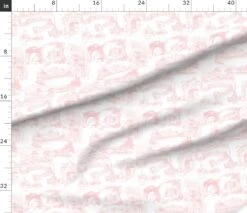 Various Fabrics By The Yard Or Fat Quarter Paris Toile Pastel Pink Victorian De Jouy French Parisian Art Nouveau Custom Printed Fabric By Spoonflower