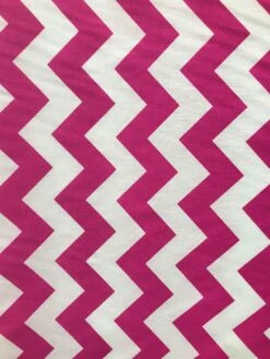 1 Yard Fuchsia Zigzag Stripe Poly Cotton Fabric 59/60 Inch Width