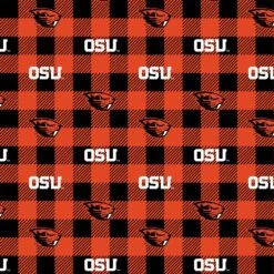 Sykel Enterprises-Oregon State University Fleece Fabric-Oregon State Beavers Buffalo Plaid Fleece Blanket Fabric-Sold By The Yard -Michaels Shop 43601518553568 1