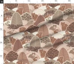 Various Fabrics By The Yard Or Fat Quarter Bears Autumn Nature Earth Tone Animals Woodland Raccoon Squirrel Trees Abstract Geometric Soft Brown Kids Room Custom Printed Fabric By Spoonflower -Michaels Shop 44417906762704 1