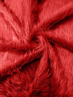 1 Yard Solid Faux Fox Fur Fabric For Cosplay Crafts Home Decor And Upholstery Dark Red