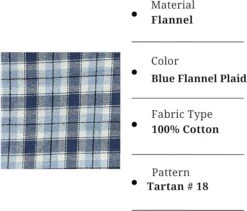 FabricLA 100% Cotton Flannel Fabric - 58/60" Inches (150 CM) - Cotton Tartan Flannel Fabric - Use As Blanket, Quilting, Sewing, PJ, Shirt, Cloth Flannel Craft - Blue Flannel Plaid, 10 Continuous Yard -Michaels Shop 4611747775151446752 1
