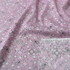 1 Yard Bandana Print Poly Cotton Fabric 58" Pink