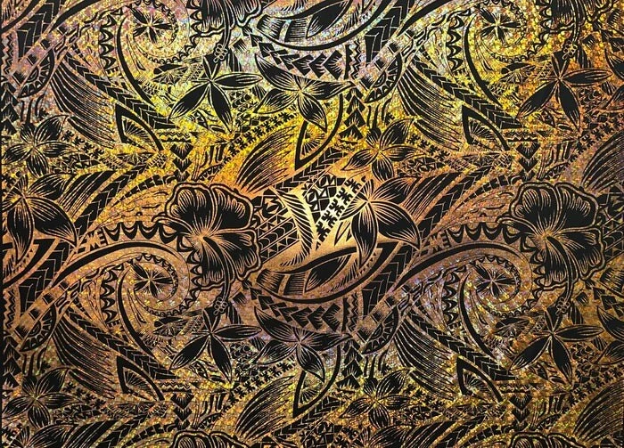 1 Yard Hibiscus Plumeria Polynesian Tattoo Polyester Foil Fabric, 36" x 60" Yard Unique Floral Shine for Apparel & Crafts Black & Silver 1 Yard Hibiscus Plumeria Polynesian Tattoo Polyester Foil Fabric, 36" X 60" Yard Unique Floral Shine For Apparel & Crafts Black & Silver -Michaels Shop 4611931477073630128 2