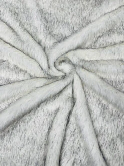 1 Yard Two Tone Husky Faux Fur Fabric Soft High Pile For Blankets Decor Costumes 58-60 Inches Width White-Black