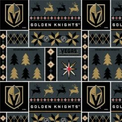 Sykel Enterprises NHL Team Fleece Blanket Fabric-Las Vegas Golden Knights Holiday Sweater Fleece Fabric -Michaels Shop 4612081488306914320 1