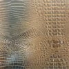 1 Yard 3D Embossed Gator Faux Leather Vinyl Fabric Durable Upholstery Handbags 56" Width Brown