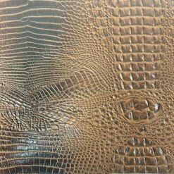 1 Yard 3D Embossed Gator Faux Leather Vinyl Fabric Durable Upholstery Handbags 56" Width Brown