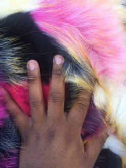 1 Yard Fuchsia Multi Color Jacquard Shaggy Faux Fur Fabric For Apparel And Decor 58/60 Inch Width -Michaels Shop 469153708934064 2