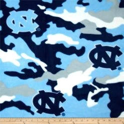 Sykel Enterprises-University Of North Carolina Fleece Fabric-UNC Tar Heels Camouflage Fleece Blanket Fabric-Sold By The Yard -Michaels Shop 472671989426656 2