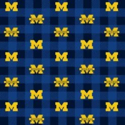 Sykel Enterprises-University Of Michigan Fleece Fabric-Michigan Wolverines Buffalo Plaid Fleece Blanket Fabric-Sold By The Yard -Michaels Shop 472673365158368 1