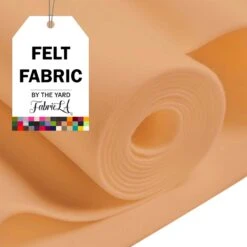 FabricLA Craft Felt Fabric - 72" Inch Wide & 1.6mm Thick Non-Stiff Felt Fabric By The Yard - Use This Soft Felt Roll For Crafts - Felt Material Pack - Lt Flesh Felt, 5 Continuous Yards
