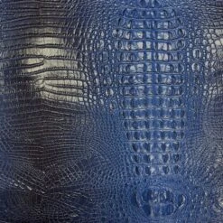 1 Yard 3D Embossed Gator Faux Leather Vinyl Fabric Durable Upholstery Handbags 56" Width Royal Blue