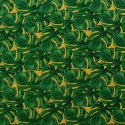 1 Yard All Over Monstera Leaf Fabric, 100% Polyester, 36in L X 45in W Tropical Print Yellow/Green -Michaels Shop 487829181916080 1