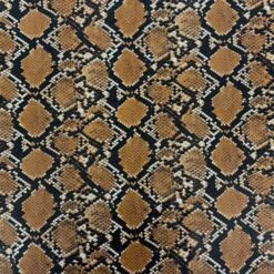 1 Yard Caicos Snake Skin Faux Leather Vinyl Fabric For Upholstery Handbags 54" Width Mocha Brown