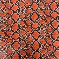 1 Yard Caicos Snake Skin Faux Leather Vinyl Fabric For Upholstery Handbags 54" Width Orange