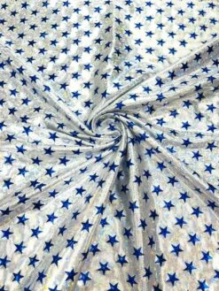 1 Yard Broken Glass Star Spandex Fabric Reflective Stretch Material For Costumes & Performance Wear White