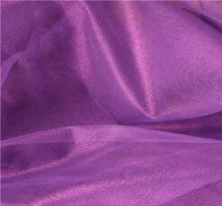 1 Yard 58/60" Wide Purple Mesh Fabric With Metallic Foil Finish Sheer Polyester