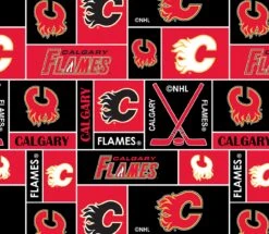 Sykel Enterprises NHL Team Fleece Blanket Fabric-Calgary Flames Geometric Fleece Fabric -Michaels Shop 523535335310352 1