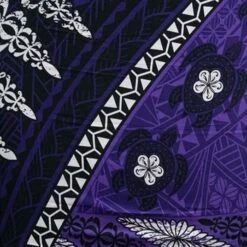 Kingdom Of Tonga Seal Turtle Plumeria Polyester Sarong 72" L X 45" W Purple