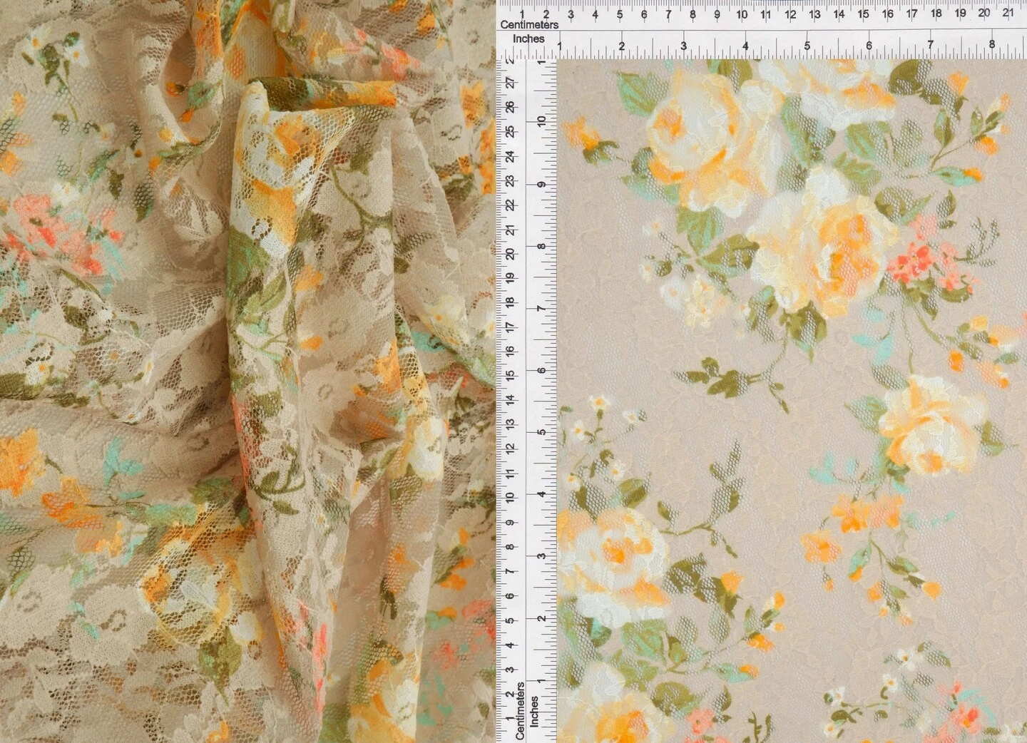 Digital Floral Lace Print Fabric 1 Yard Soft Stretch Smooth Knit 58/60" Wide TAUPE Digital Floral Lace Print Fabric 1 Yard Soft Stretch Smooth Knit 58/60" Wide TAUPE -Michaels Shop 545582047386288 1