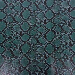 1 Yard Caicos Snake Skin Faux Leather Vinyl Fabric For Upholstery Handbags 54" Width Teal