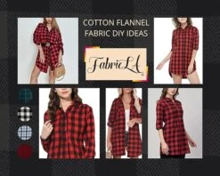 FabricLA 100% Cotton Flannel Fabric - 58/60" Inches (150 CM) - Cotton Tartan Flannel Fabric - Use As Blanket, PJ, Shirt, Cloth Flannel Craft Fabric - Red & Black, 2 Continuous Yard -Michaels Shop 549368320596704
