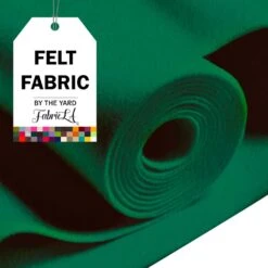 FabricLA Acrylic Felt Fabric - 72" Inch Wide 1.6mm Thick Felt By The Yard - Use Soft Felt Sheets For Sewing, Cushion, And Padding, DIY Arts & Crafts (1 Yard, Kelly Green)