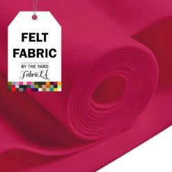 FabricLA Acrylic Felt Fabric - 72" Inch Wide 1.6mm Thick Felt By The Yard - Use Soft Felt Sheets For Sewing, Cushion, And Padding, DIY Arts & Crafts (5 Yards, Fuchsia)