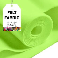 FabricLA Acrylic Felt Fabric - 72" Inch Wide 1.6mm Thick Felt By The Yard - Use Soft Felt Sheets For Sewing, Cushion, And Padding, DIY Arts & Crafts (5 Yards, Neon Green)