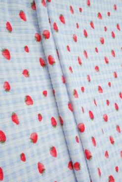 Soft Stretchy 4"x2" Yummy Rib Fabric With Strawberry Print 58/60" Wide Polyester Spandex Blend PINK BLUSH -Michaels Shop 559562617109168