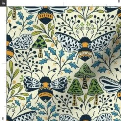 Various Fabrics By The Yard Or Fat Quarter Mushroom Botanical Bumblebee Pollinator Medium Scale Blue Green Gold Custom Printed Fabric By Spoonflower 5 Various Fabrics By The Yard Or Fat Quarter Mushroom Botanical Bumblebee Pollinator Medium Scale Blue Green Gold Custom Printed Fabric By Spoonflower -Michaels Shop 5765094056075908000