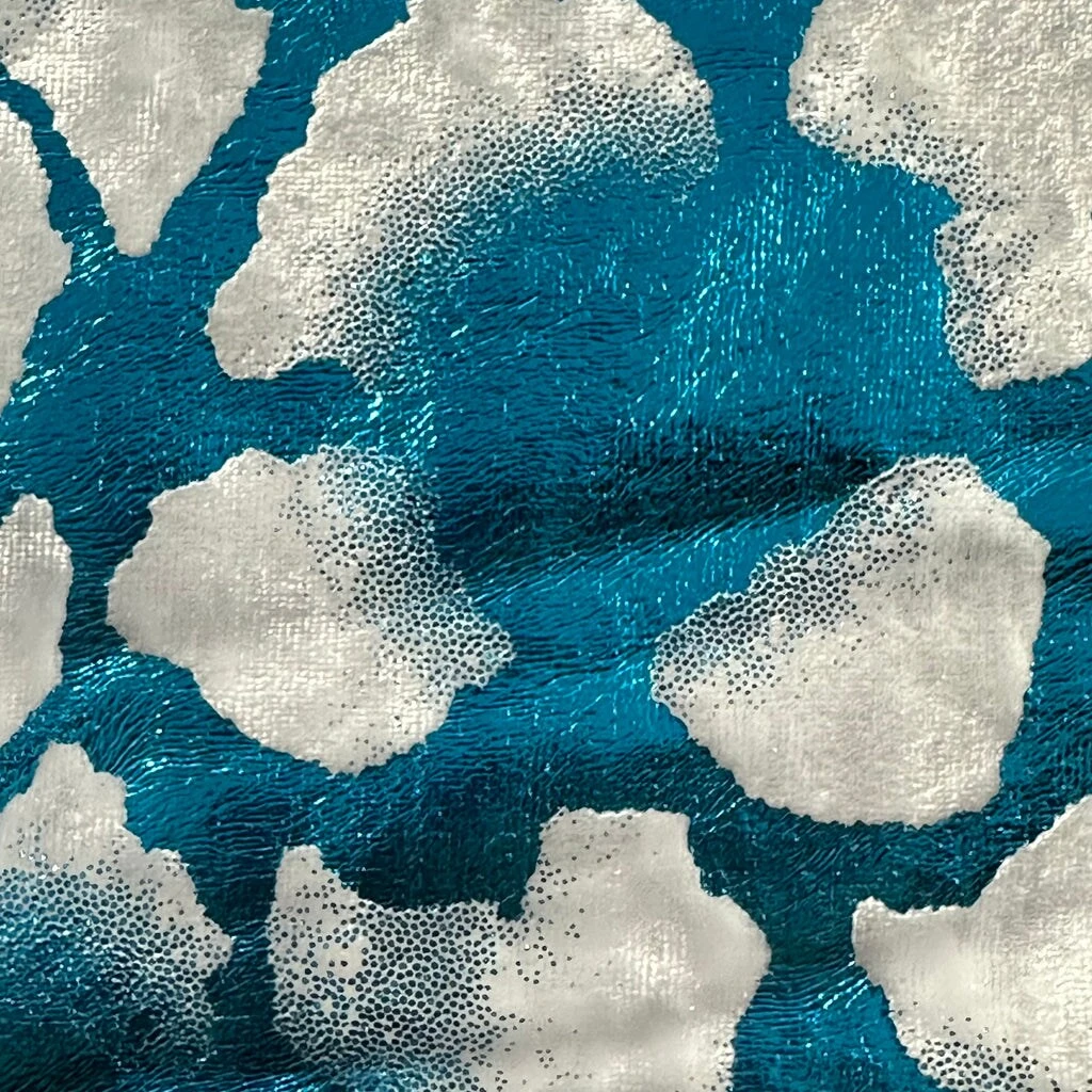 1 Yard Aphetic Cloud Foil Stretch Polyester Spandex Fabric 56" Wide White Turquoise 1 Yard Aphetic Cloud Foil Stretch Polyester Spandex Fabric 56" Wide White Turquoise -Michaels Shop 576773202941387696 3