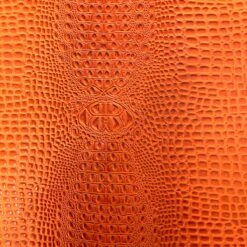 1 Yard 3D Embossed Gator Vinyl Fabric Faux Alligator Upholstery Craft Material Durable 56" Width Orange