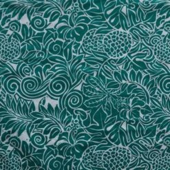 1 Yard Pacific Pattern Polyester Fabric, 60 Inches Width, Vibrant All Over Design Textile Emerald