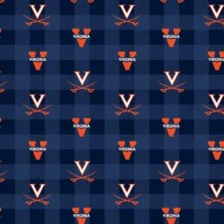 Sykel Enterprises-University Of Virginia Fleece Fabric-Virginia Cavaliers Buffalo Plaid Fleece Blanket Fabric-Sold By The Yard -Michaels Shop 61755430955488 2