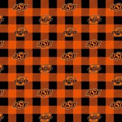 Sykel Enterprises-Oklahoma State University Fleece Fabric-Oklahoma State OSU Cowboys Buffalo Plaid Fleece Blanket Fabric-Sold By The Yard -Michaels Shop 61756076878304 2