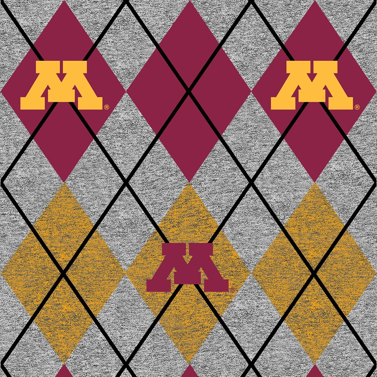 Sykel Enterprises-University of Minnesota Fleece Fabric-Minnesota Golden Gophers Heather Argyle Fleece Blanket Fabric-Sold by the yard Sykel Enterprises-University Of Minnesota Fleece Fabric-Minnesota Golden Gophers Heather Argyle Fleece Blanket Fabric-Sold By The Yard -Michaels Shop 61756596972000