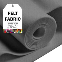 FabricLA Acrylic Felt Fabric - 72" Inch Wide 1.6mm Thick Felt By The Yard - 2 Yards - Platinum Grey