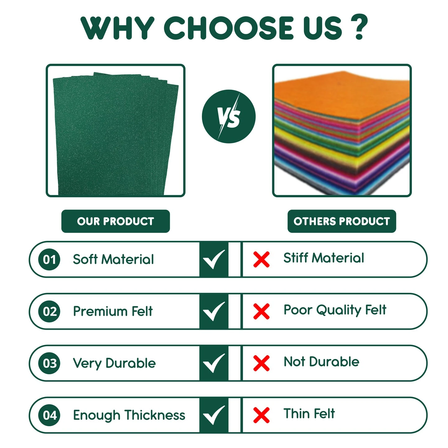 FabricLA | 9x12 inches Glitter Acrylic Felt Fabric Sheets | 1.6mm Thick 5 pieces red FabricLA | 9x12 Inches Glitter Acrylic Felt Fabric Sheets | 1.6mm Thick 5 Pieces Red -Michaels Shop 86479316944528 3