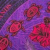 Turtle Hibiscus Fiji Islands Polyester Sarong 72" L X 45" W Purple -Michaels Shop 94740277986224